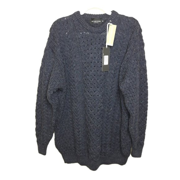 NWT Rue St-Patrick Worsted Wool Aran Cable Knit Sweater XXL Fisherman Nautical - Picture 5 of 8